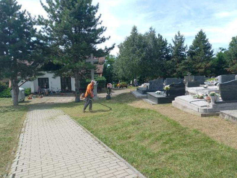 Brigáda v priestoroch cintorína v Malej Čalomiji 